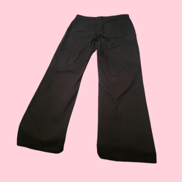 Hot Topic Social Collision Goth Black Skull Patch Wide Leg Jeans 30Wx32L - Picture 14 of 14